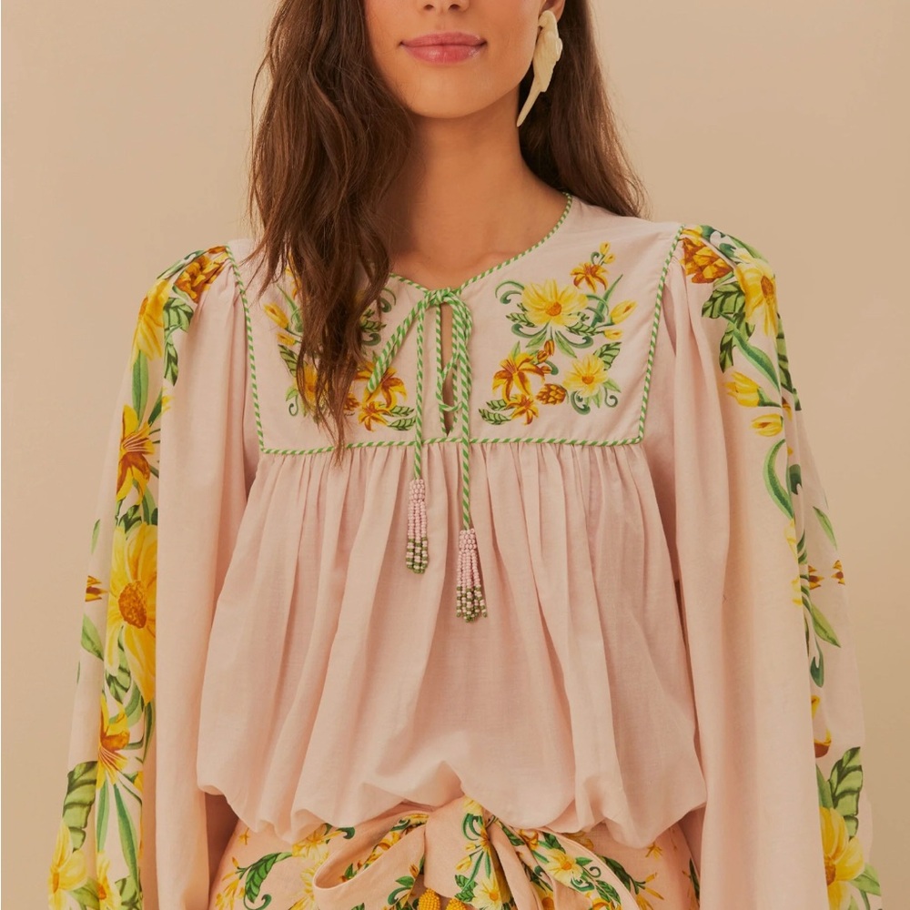 Pink Botanical Beauty Blouse Women's Top